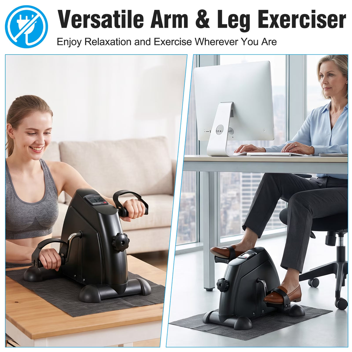 Desk Bike Pedal Exerciser, Mini Exercise Bike