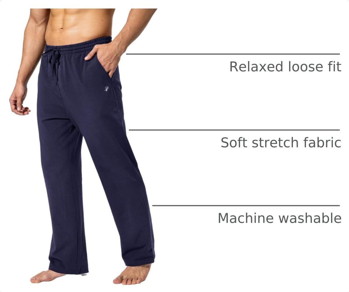 Men'S Cotton Yoga Sweatpants Athletic Casual Pants with Pockets