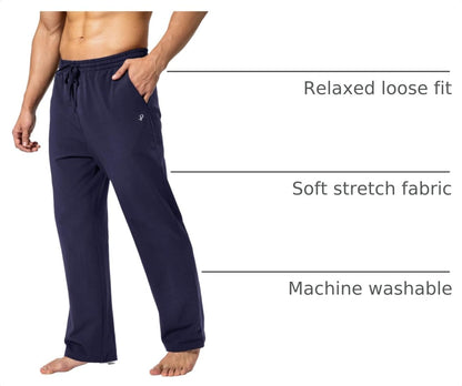 Men'S Cotton Yoga Sweatpants Athletic Casual Pants with Pockets