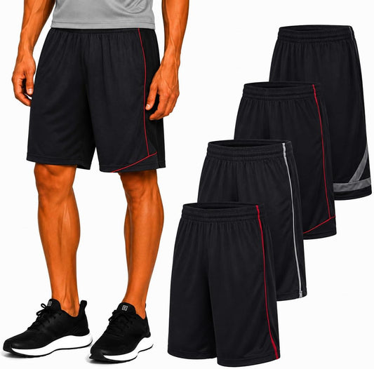 Mens Athletic Shorts 4 Pack Workout & Basketball Shorts
