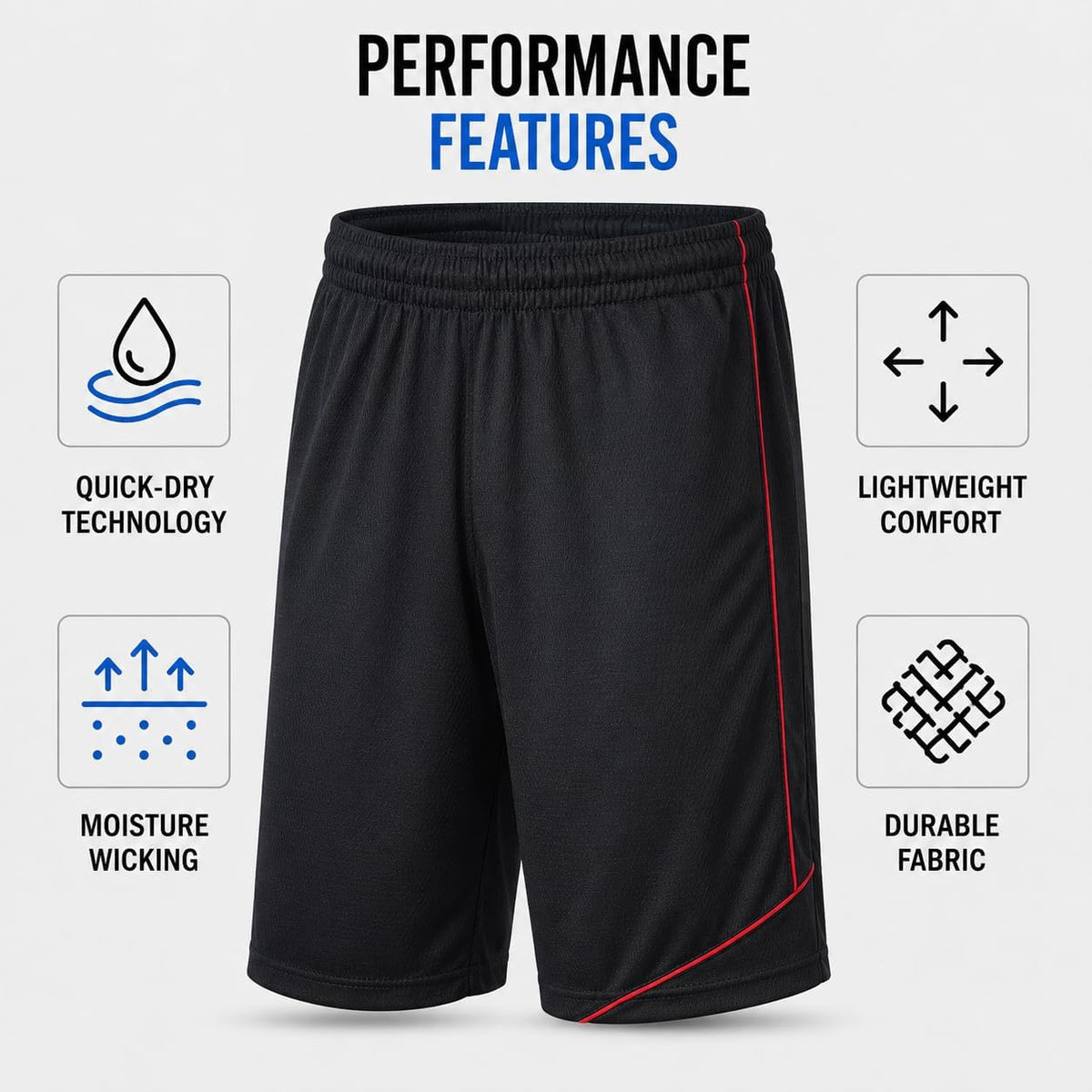 Mens Athletic Shorts 4 Pack Workout & Basketball Shorts