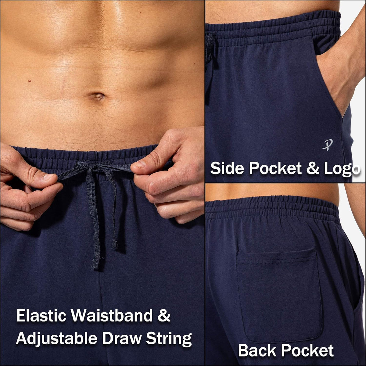 Men'S Cotton Yoga Sweatpants Athletic Casual Pants with Pockets