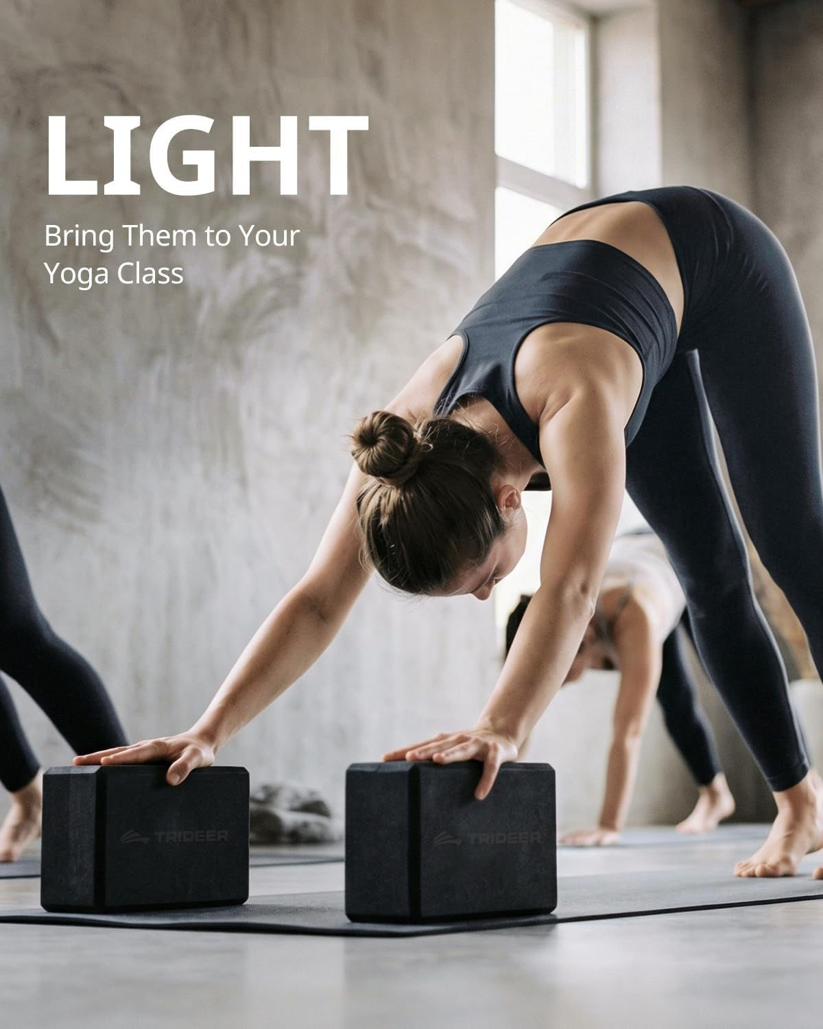 Yoga Blocks 2 Pack with Supportive Non-Slip Foam for Yoga Pilate Stretching