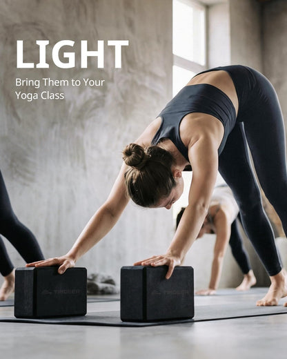 Yoga Blocks 2 Pack with Supportive Non-Slip Foam for Yoga Pilate Stretching