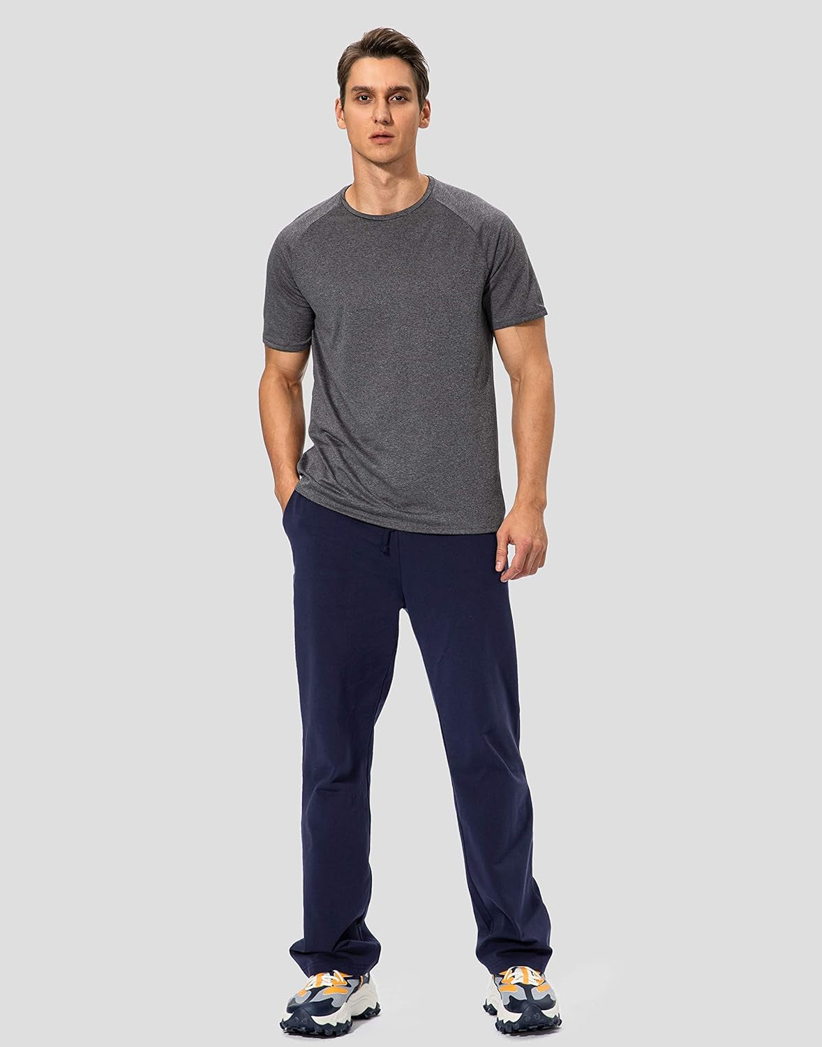 Men'S Cotton Yoga Sweatpants Athletic Casual Pants with Pockets