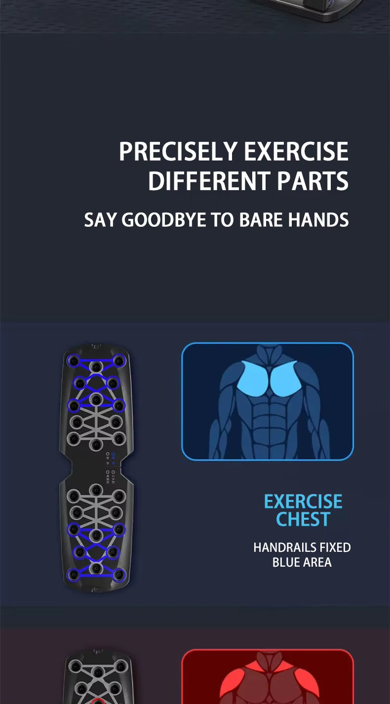 Ensemble de planche de pompes multifonctionnelle portable avec poignées, équipement de fitness pliable pour l'entraînement des pectoraux, des abdominaux, des bras et du dos