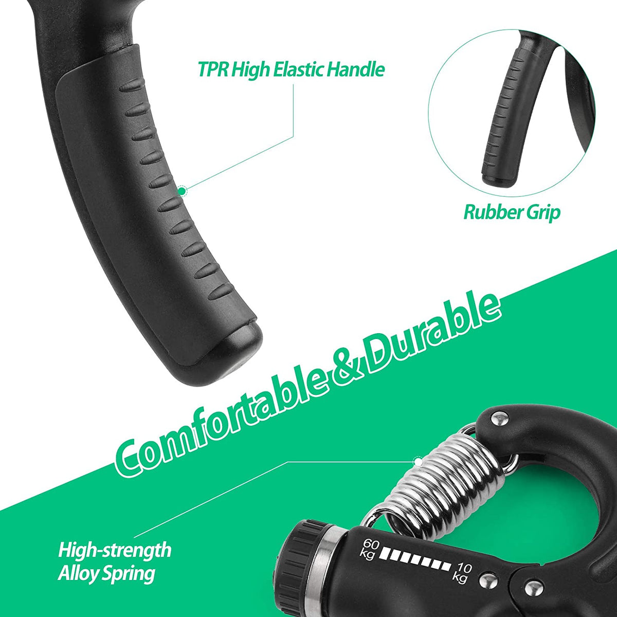 Grip Strength Trainer, Hand Grip Strengthener, Grip Strengthener, Adjustable Resistance, Forearm Strengthener, Perfect for Musicians Athletes