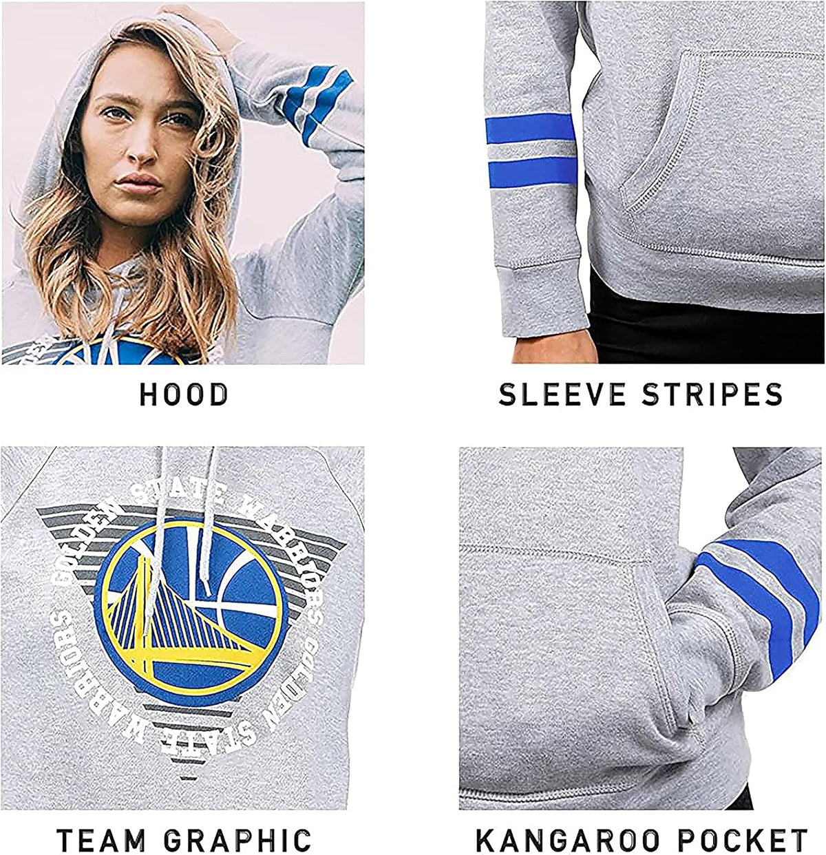 Womens NBA Soft Fleece Crop Top Pullover Hoodie