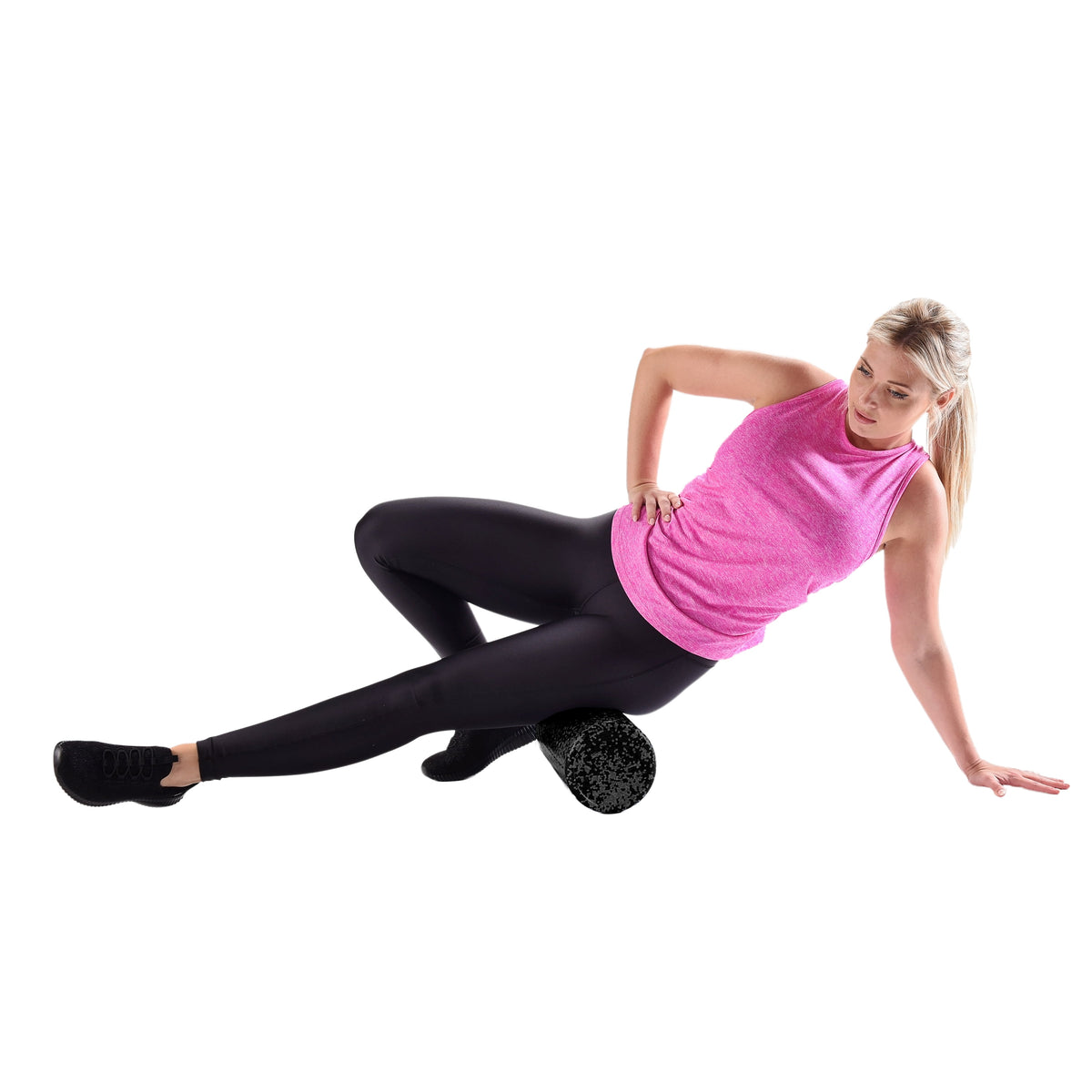 High-Density Exercise Foam Roller, 36 in X 6 In, Black