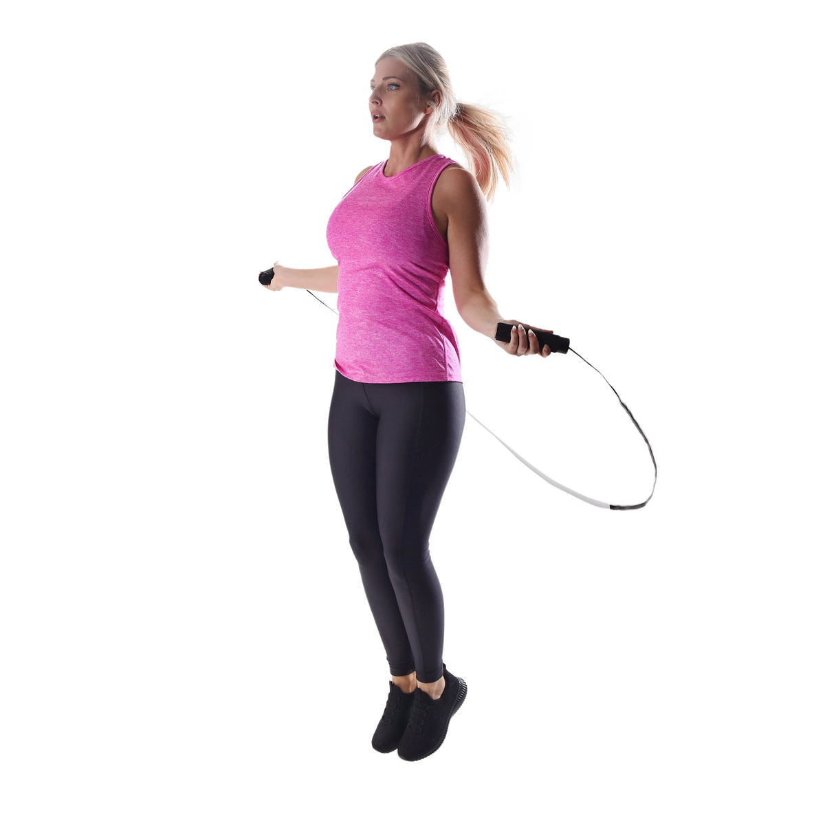 Weighted Jump Rope, Adjustable up to 9 Ft, Black