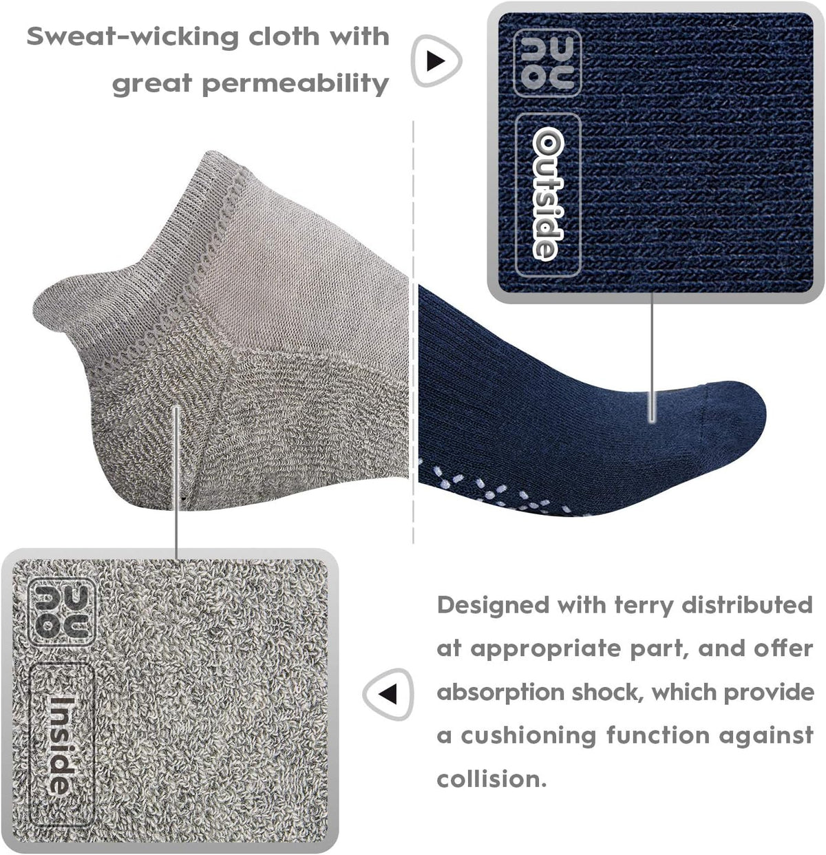 Unisex Non Slip Grip Socks for Yoga Pilates Barre Home & Hospital